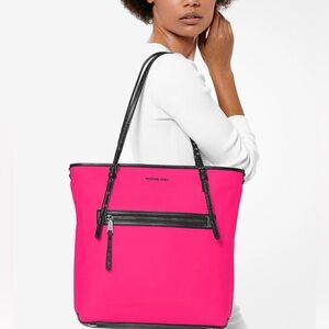 NEW with tags stunning hot pink Michael Kors Leila large tote!